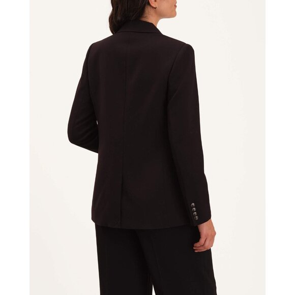T Tahari Womens Single Button Peak Lapel Blazer Black Flap Pockets size 12 - Picture 3 of 16